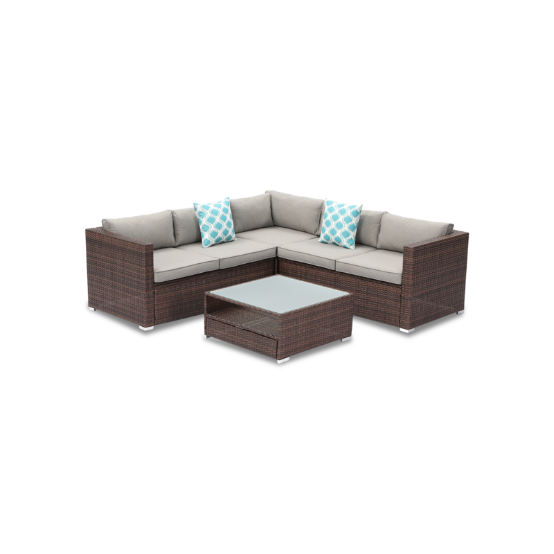 Outdoor Modern L-Shaped Sofa Set