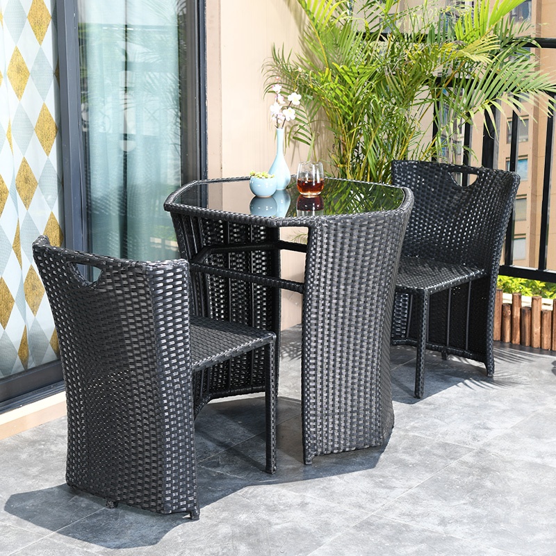 Garden Set Wicker Rattan Chair Tea Table