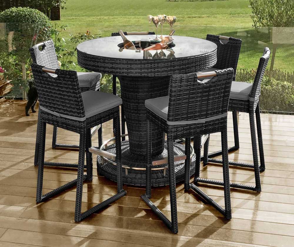 6 Seat Round Bar Set with Ice Bucket