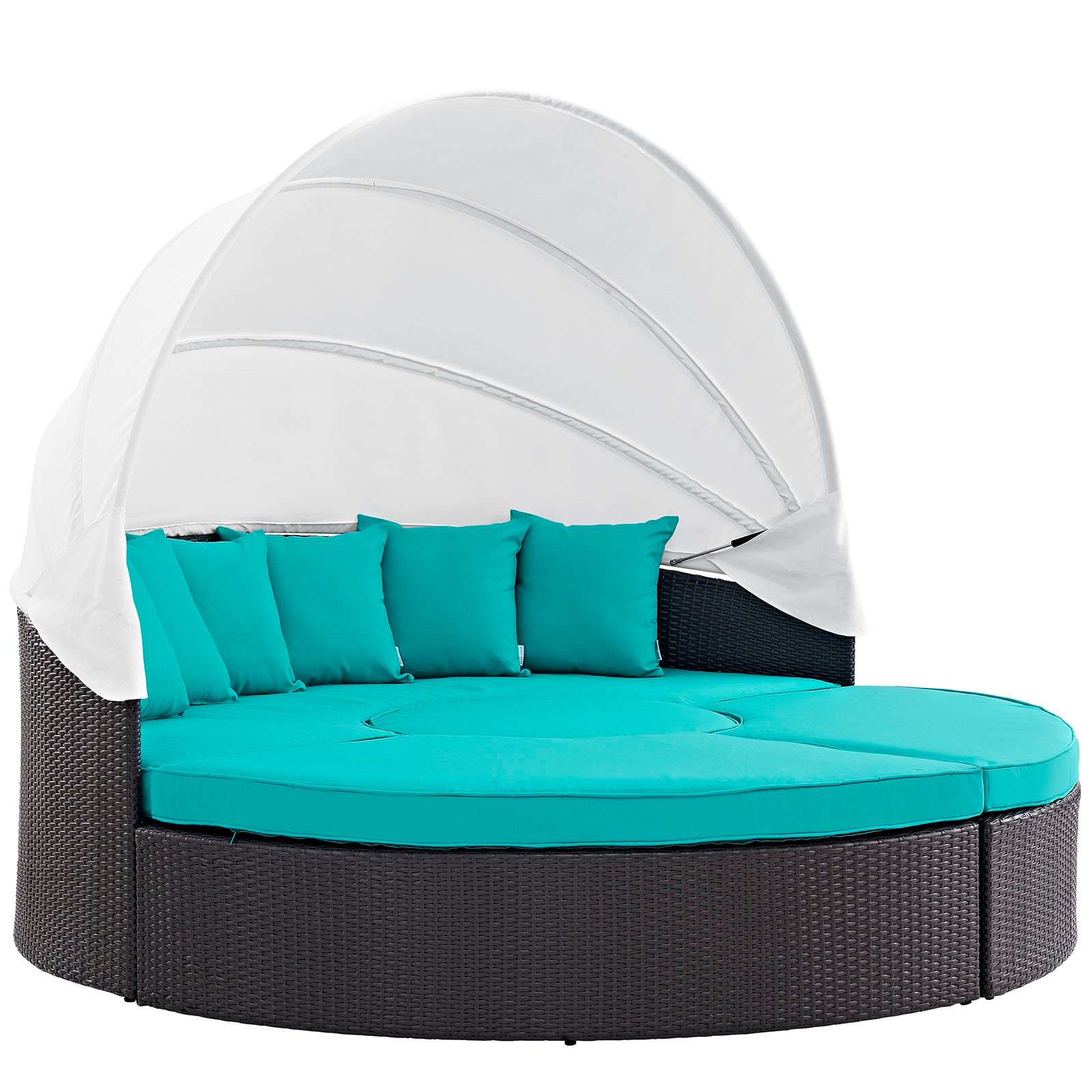 Crossweave Round Daybed with Retractable Canopy