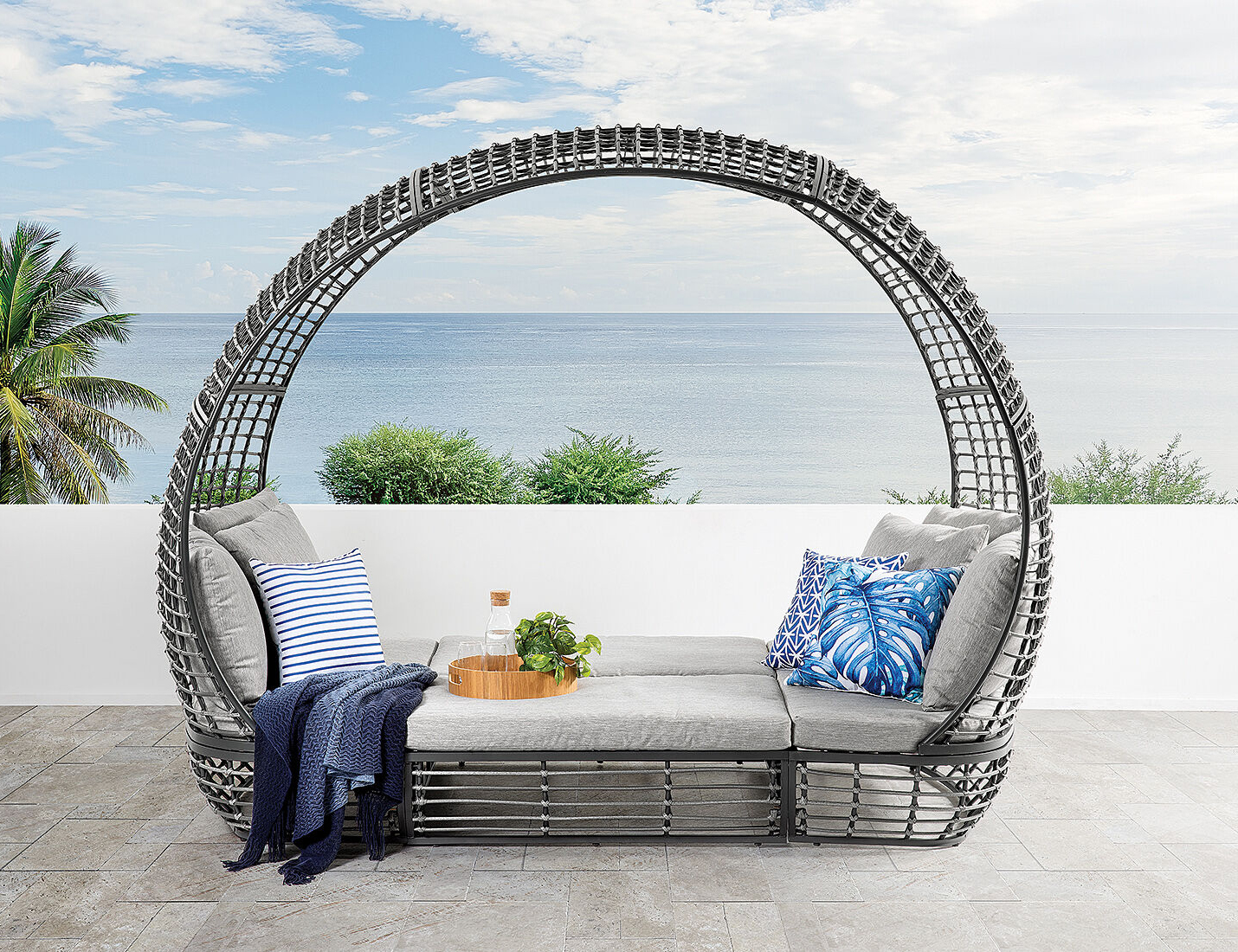 DARK GREY Crossweave Outdoor Day Bed