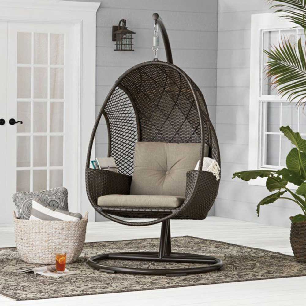 Hanging Egg Chair with Cup Holder