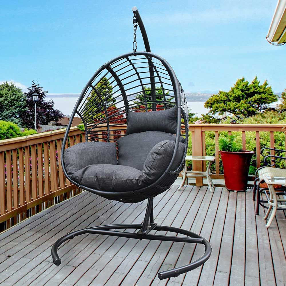 Outdoor Patio Wicker Hanging Basket Swing Chair