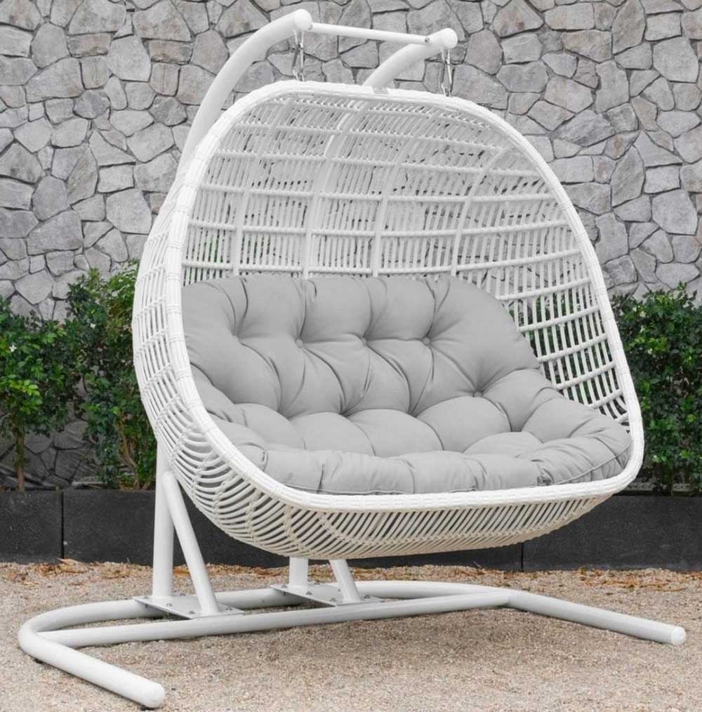 Crossweave White Porch Swings