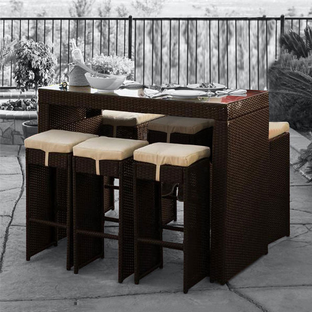 Wicker Rectangular Outdoor Bar Height