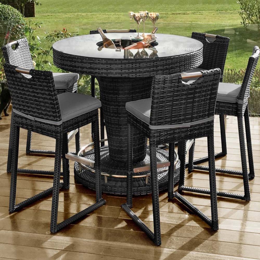 Crossweave 6 Seat Bar Set with Ice Bucket