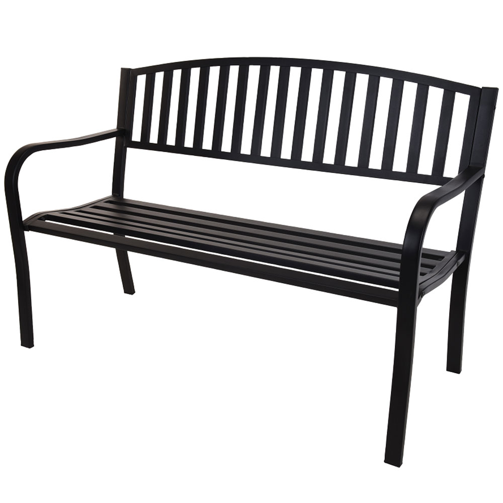 Crossweave Black Garden Bench